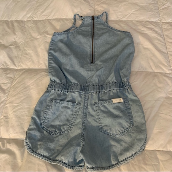 Joes Jeans Girls Chambray Embroidered Romper 6 - Picture 4 of 6